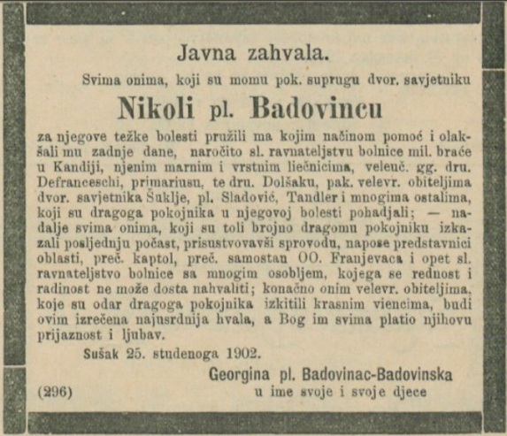 Novo mesto, 1. decembra 1902.  DOLENJSKE NOVICE, XVIII, str 207