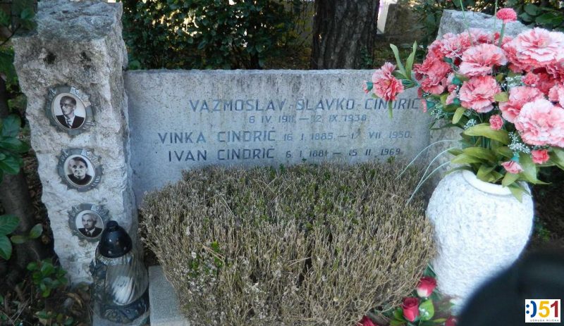Cindrić Slavko Vazmoslav, grob na Trsatu