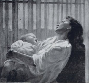 Maternita, ulje na kartonu, 1937