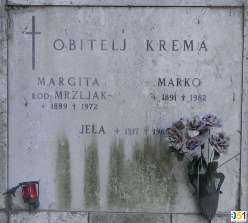 Marko i Margherita Krema, grob na Trsatu