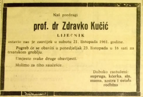 Osmrtnica dr. Zdravka Kučića