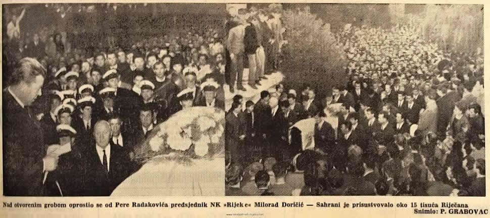 Pero Radaković, pogreb na Trsatskom groblju