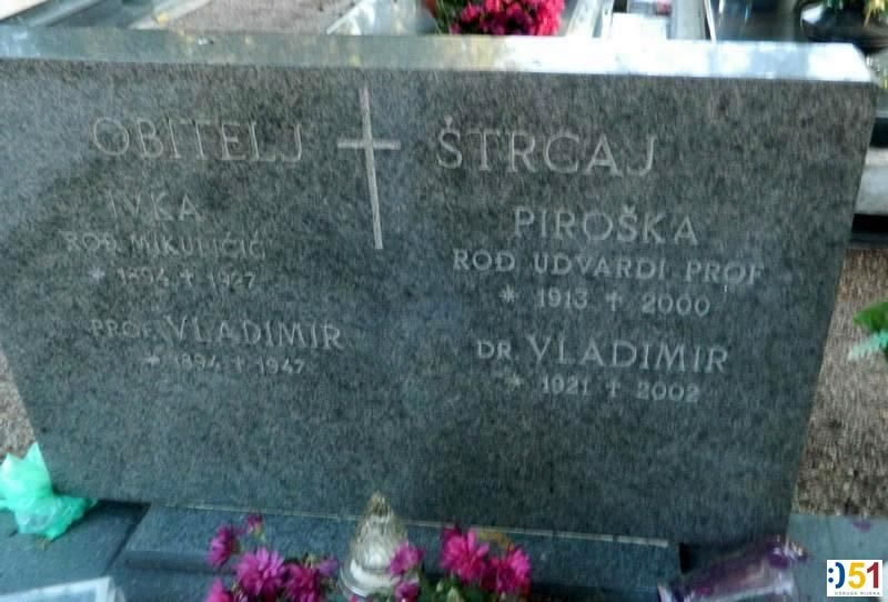 Vladimir Štrcaj, grob na Trsatu