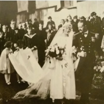 Georg Ludwig von Trpp i Maria na vjenčanju