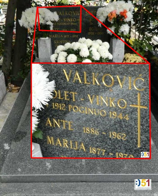 Grob Vinka Valkovića Poleta na groblju Trsat