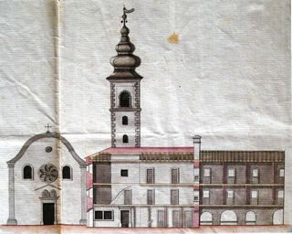 Nacrt crkve Svetog Roka u Starom gradu, srušen 1914