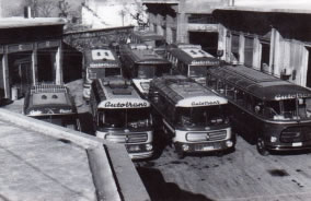 Garaža Autotransa u Barčićevoj ulici krajem šezdesetih godina