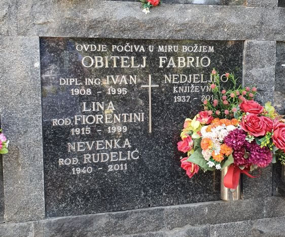 Nedjeljko Fabrio, grob na groblju Kozala