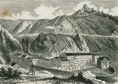 Pogled na Tvornicu papira, 19. st. litografija, sa Kozale