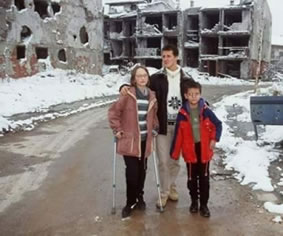 Michael Schumacher in Sarajevo after war