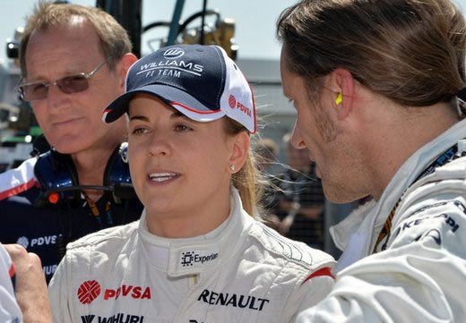 Susie Wolff debreefing