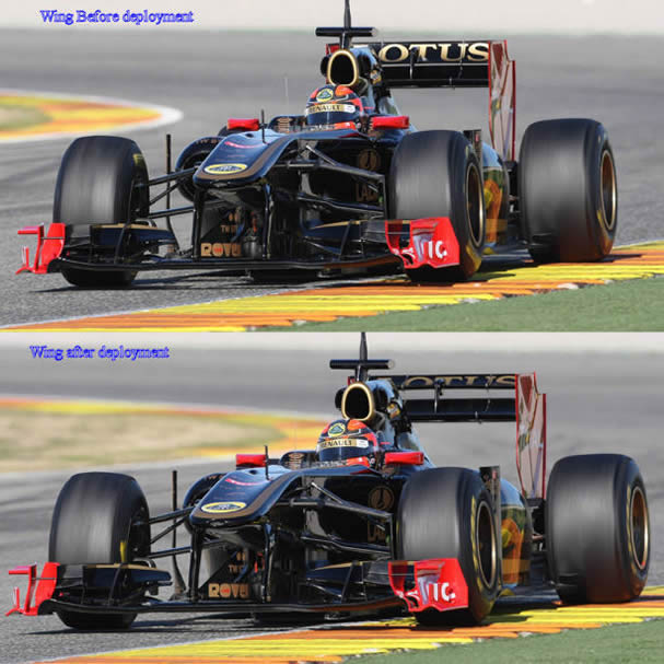 Adjustable wing in non active and active position