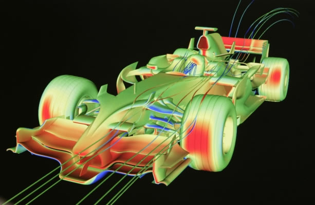 Fluid flow around an Formula 1 car
