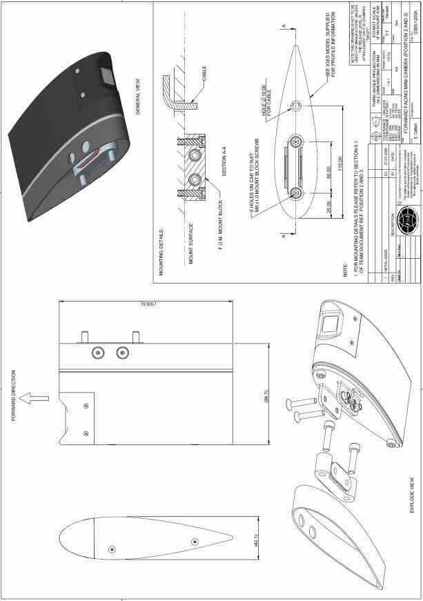 Forward facing camera, position 2, 3 and 4