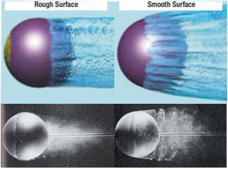 Dimpled vs. smooth surface