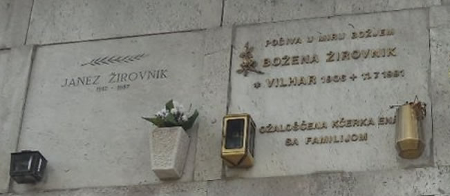Božena i Janez Vilhar, grob na Trsatu