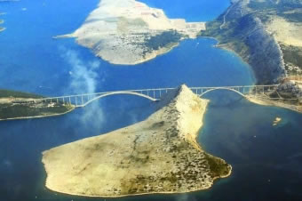 Krčki most iz zraka