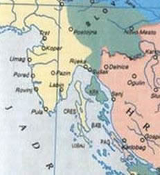Karta rijek nakon Rimskog ugovora 1941.
