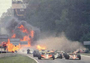 Ronie Peterson car fire 1970 at Italian GP