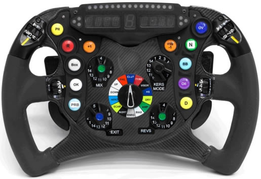 Typical Formula One steering wheel