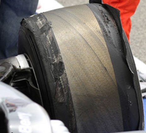 Delaminated tire