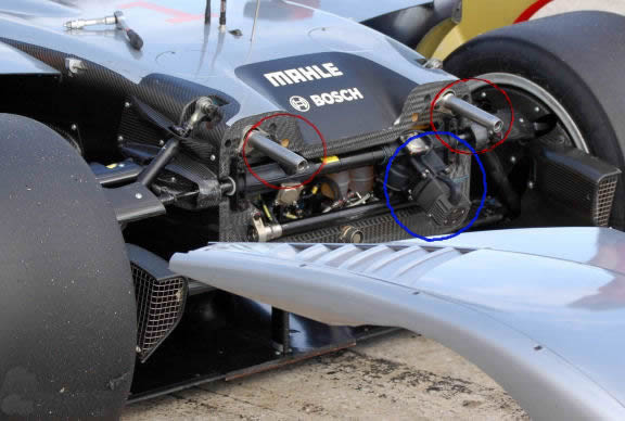 Horizontally mounted torsion bars on Audi R15, Sebring2009